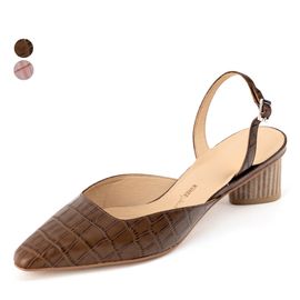 [KUHEE] Sling-back(9022K) 4cm-Middle Heel Crocker Office Look Daily Point Handmade Shoes-Made in Korea